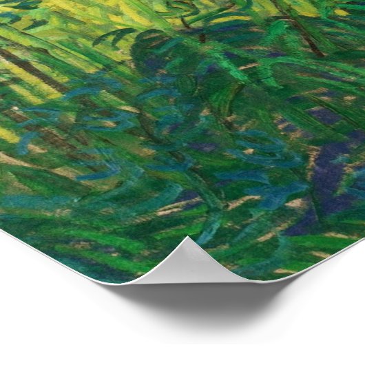 Van Gogh - Grünes Feld Poster (Ecke)