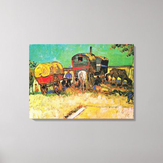 Van Gogh - Gypsy Camp with Horse Dray Leinwanddruck (Vorderseite)