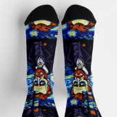 Van Gogh Halloween Portrait - Starry Night mit Pu Socken (Oben)