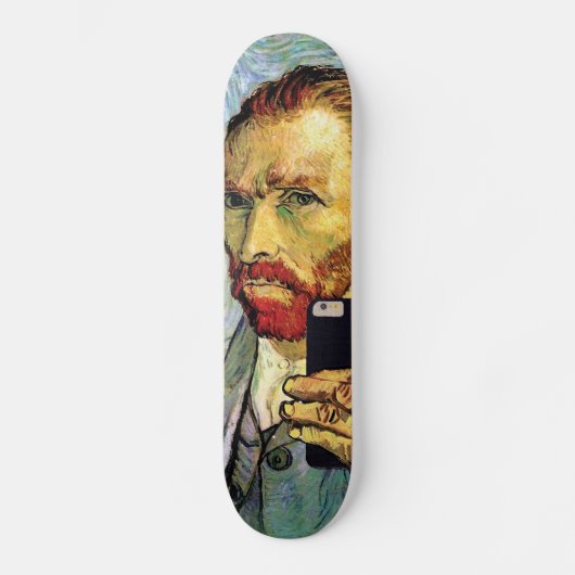 Van Gogh Handy Selfie Selbstportrait Spoof Skateboard (Vorderseite)