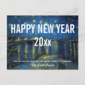 Van Gogh - Happy New Year with Starry Night /Rhone Postkarte (Vorderseite)