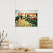 Van Gogh - Haus mit Sonnenblumen Poster (Küche)