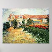 Van Gogh - Haus mit Sonnenblumen Poster (Vorne)