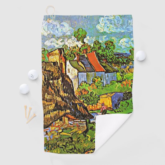 Van Gogh - Häuser in Auvers, berühmtes Gemälde Golfhandtuch (Insitu)