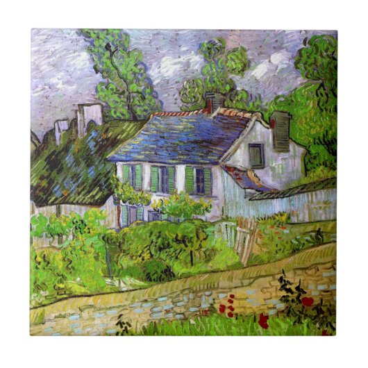 Van Gogh - Häuser in Auvers Fliese (Vorderseite)