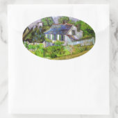 Van Gogh - Häuser in Auvers Ovaler Aufkleber (Tasche)