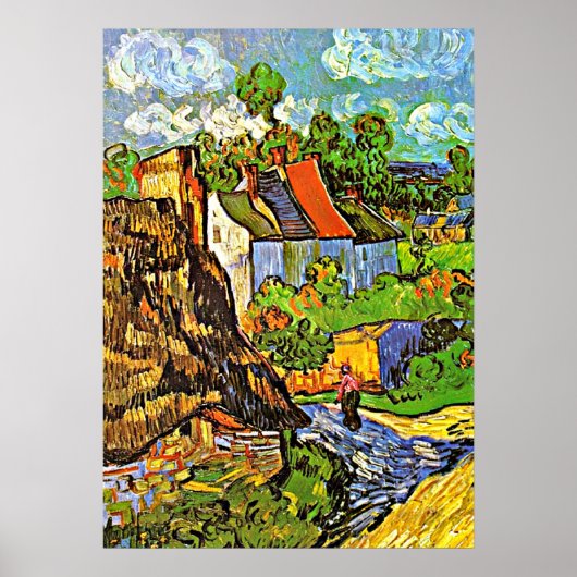Van Gogh - Häuser in Auvers Poster (Vorne)