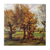 Van Gogh - Herbstlandschaft mit vier Bäumen Fliese (Vorderseite)