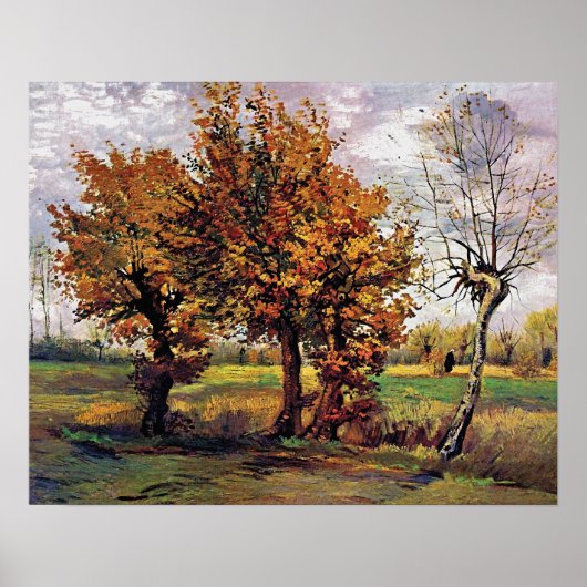 Van Gogh - Herbstlandschaft mit vier Bäumen Poster (Vorne)