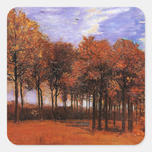 Van Gogh - Herbstlandschaft Quadratischer Aufkleber