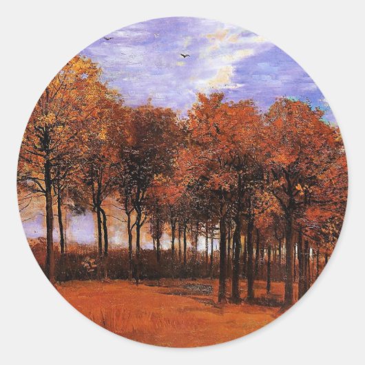 Van Gogh - Herbstlandschaft, Runder Aufkleber (Vorderseite)