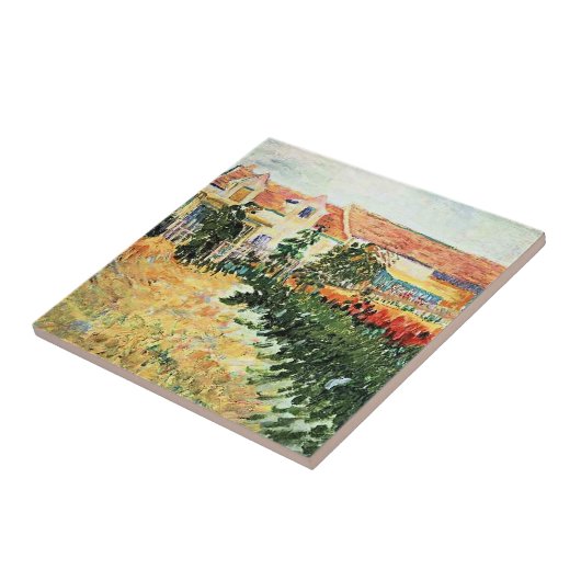 Van Gogh - House with Sunflowers Fliese (Seite)