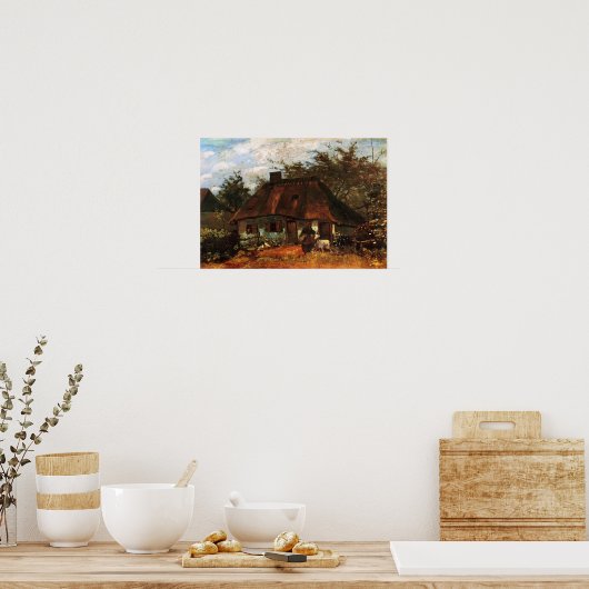 Van Gogh - Hütte und Frau mit Ziege Poster (Küche)