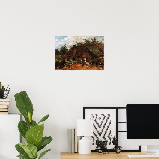 Van Gogh - Hütte und Frau mit Ziege Poster (Heimbüro)