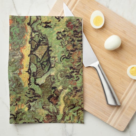 Van Gogh Hütten Cypresses Reminiszenz von Nord Geschirrtuch (Viertel Falte)