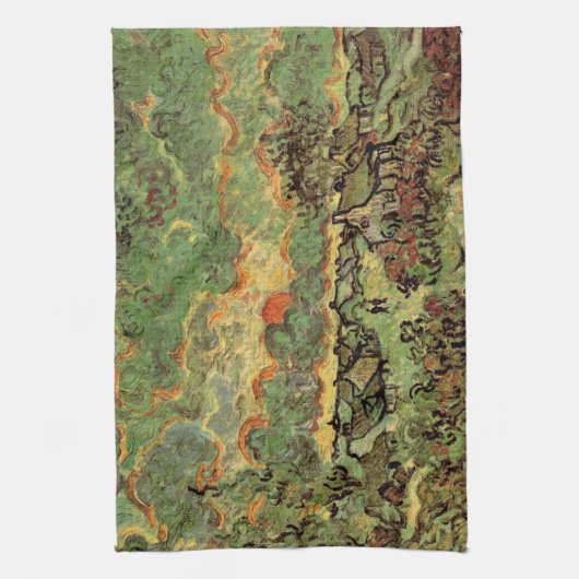 Van Gogh Hütten Cypresses Reminiszenz von Nord Geschirrtuch (Vertikal)