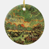 Van Gogh Hütten Cypresses Reminiszenz von Nord Keramik Ornament (Hinten)