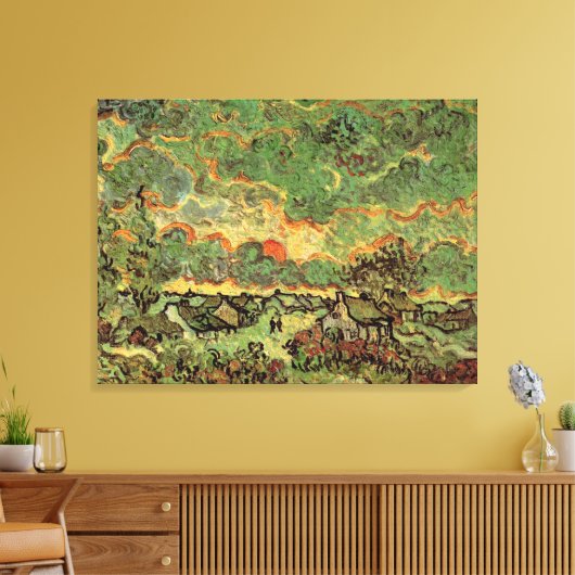 Van Gogh Hütten Cypresses Reminiszenz von Nord Leinwanddruck (Insitu (Wohnzimmer))