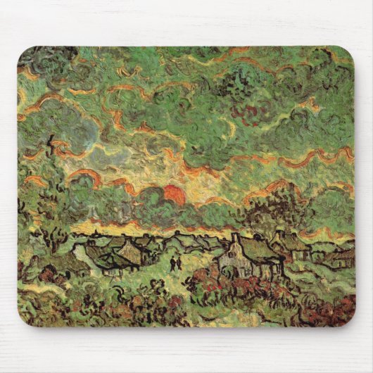 Van Gogh Hütten Cypresses Reminiszenz von Nord Mousepad (Vorne)