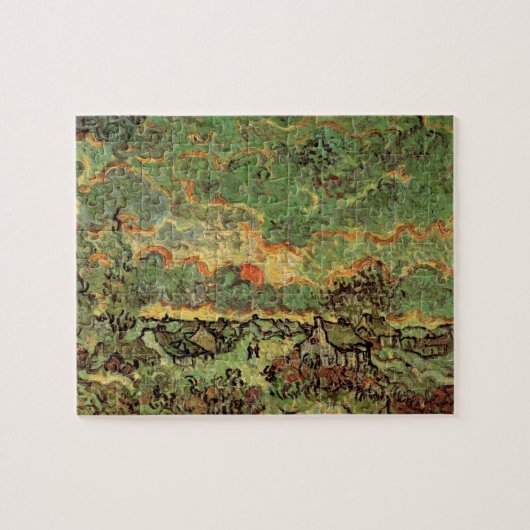 Van Gogh Hütten Cypresses Reminiszenz von Nord Puzzle (Horizontal)