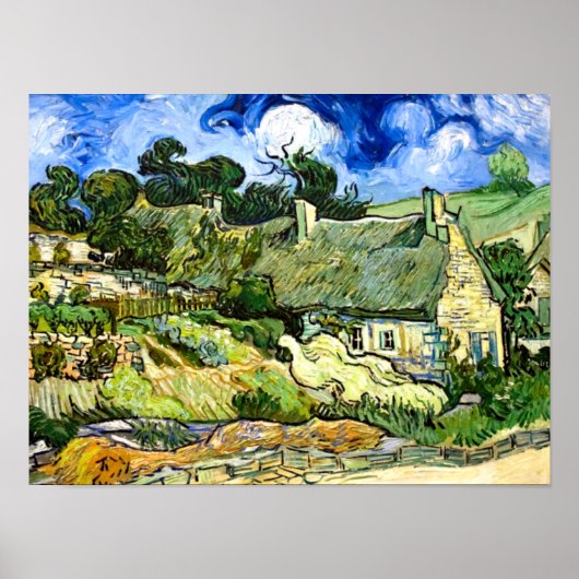 Van Gogh - Hütten in Cordeville Poster (Vorne)