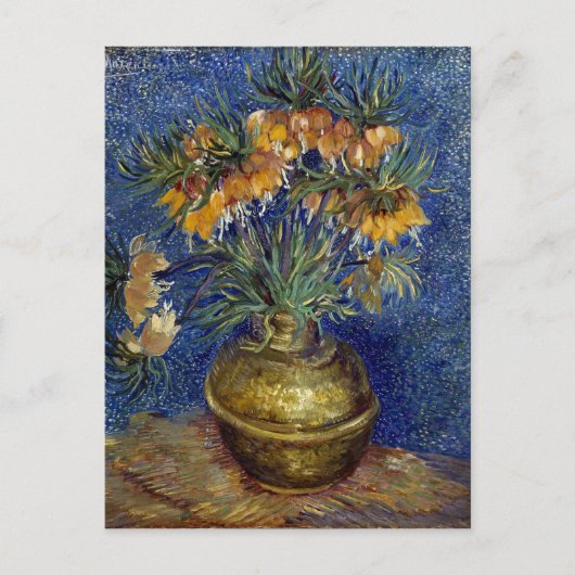 van Gogh Imperial Fritillaries in einer Kupfervase Postkarte (Vorderseite)