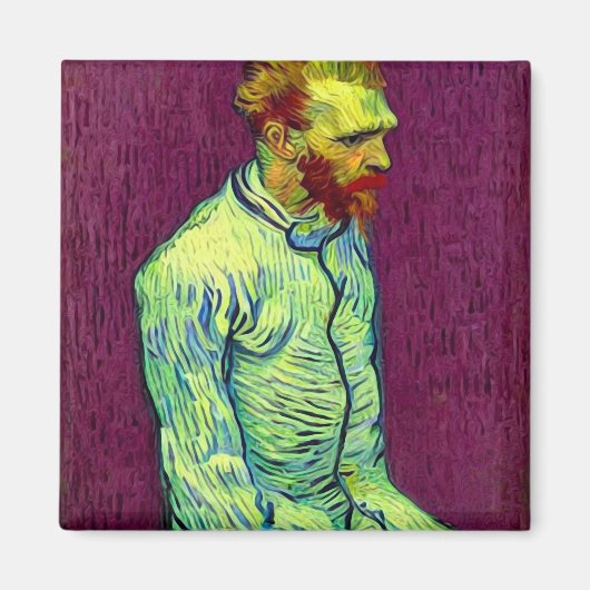 Van Gogh in der offenen Zwangsjacke - Roter Wein Magnet (Vorne)