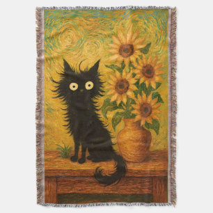 Van Gogh Inspiriert Black Cat & Sunflowers Künstle Decke