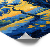 Van Gogh Inspiriert Landschaft Poster (Ecke)