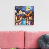 Van Gogh Inspiriert Night Sky Mountain Village Lan Leinwanddruck (Insitu (Wohnzimmer))