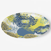 Van Gogh Inspirierte Blues, Gelb, wirbelkissen Pappteller (Schrägansicht)