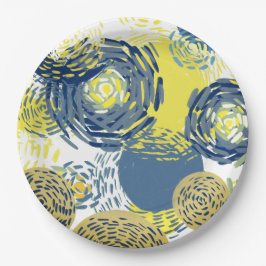 Van Gogh Inspirierte Blues, Gelb, wirbelkissen Pappteller