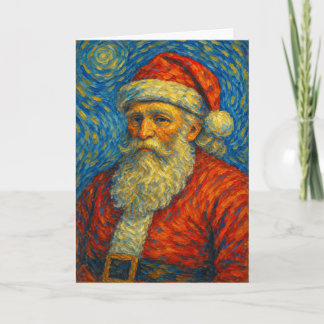 Van Gogh inspirierter Weihnachtsmann Sternennacht Karte