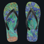 Van Gogh Ire. Blauer Vintager Impressionismus Badesandalen<br><div class="desc">Van Gogh "Ire" flip Flops. Blauer Blumenimpressionismus Kunst.</div>