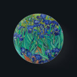 Van Gogh Ire. Blauer Vintager Impressionismus Button<br><div class="desc">Van Gogh "Ire"-Taste. Blauer Blumenimpressionismus Kunst.</div>