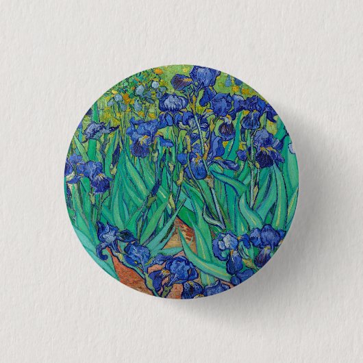 Van Gogh Ire. Blauer Vintager Impressionismus Button (Vorderseite)