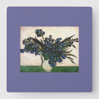 Van Gogh Iris Lavendel Quadratische Wanduhr
