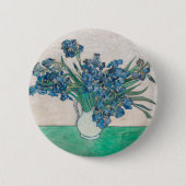 Van Gogh Iris Vase Malerei Impressionismus Button (Vorderseite)