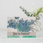 Van Gogh Iris Vase Malerei Impressionismus Einladung (Stehend Vorderseite)