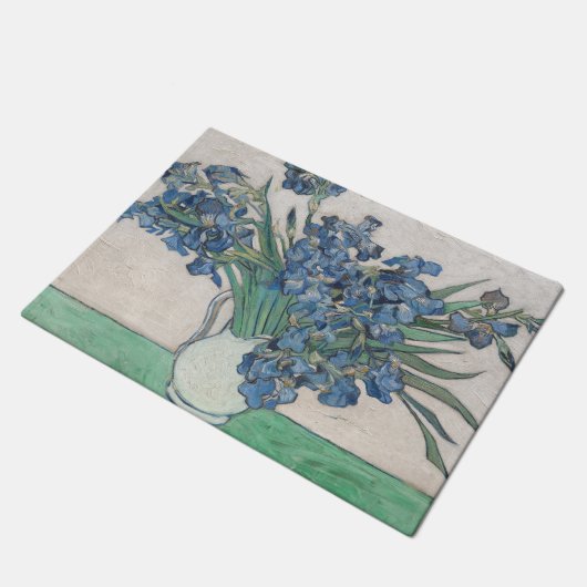 Van Gogh Iris Vase Malerei Impressionismus Fußmatte (Schrägansicht)