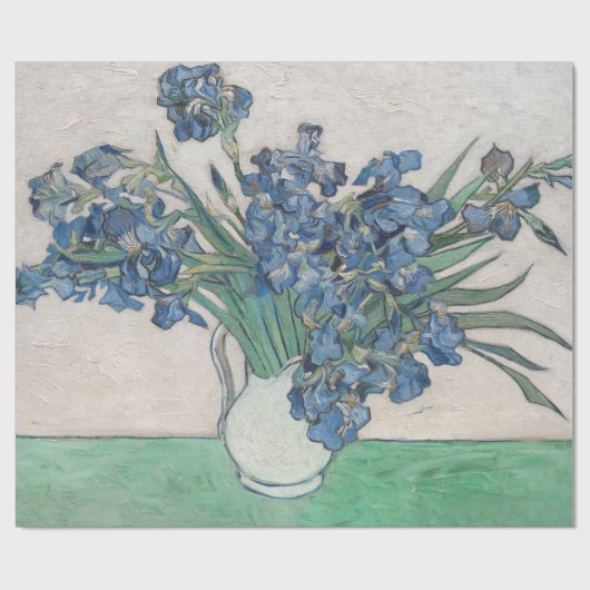 Van Gogh Iris Vase Malerei Impressionismus Geschenkpapier (Flach)