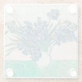 Van Gogh Iris Vase Malerei Impressionismus Glasuntersetzer (Rückseite)