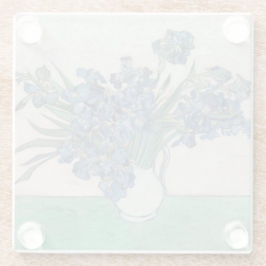 Van Gogh Iris Vase Malerei Impressionismus Glasuntersetzer (Rückseite)