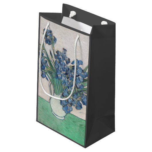 Van Gogh Iris Vase Malerei Impressionismus Kleine Geschenktüte (Rückseite Schrägansicht)