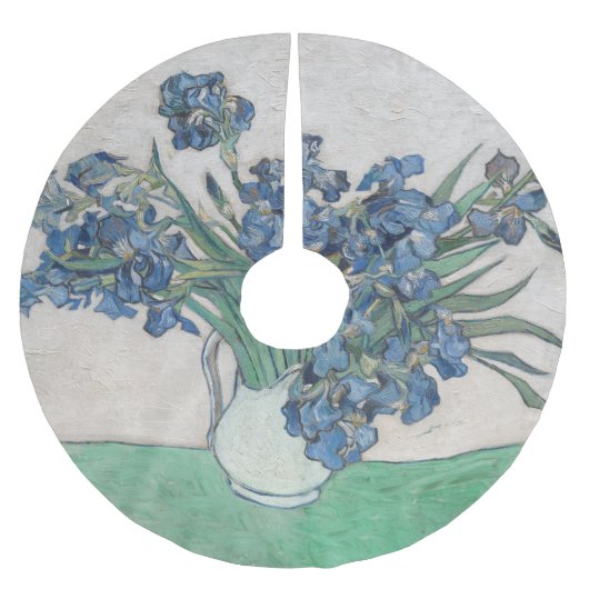 Van Gogh Iris Vase Malerei Impressionismus Polyester Weihnachtsbaumdecke (Vorderseite)