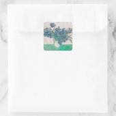 Van Gogh Iris Vase Malerei Impressionismus Quadratischer Aufkleber (Tasche)