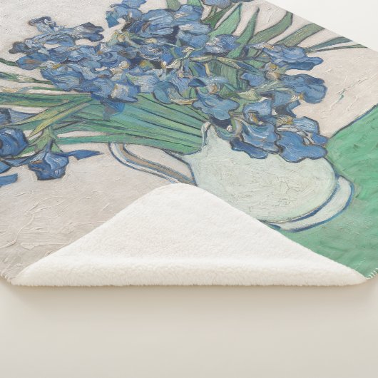 Van Gogh Iris Vase Malerei Impressionismus Sherpadecke (3/4)