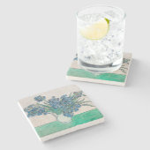 Van Gogh Iris Vase Malerei Impressionismus Steinuntersetzer (Seitenansicht)