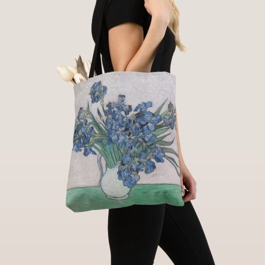Van Gogh Iris Vase Malerei Impressionismus Tasche (Von Nahem)
