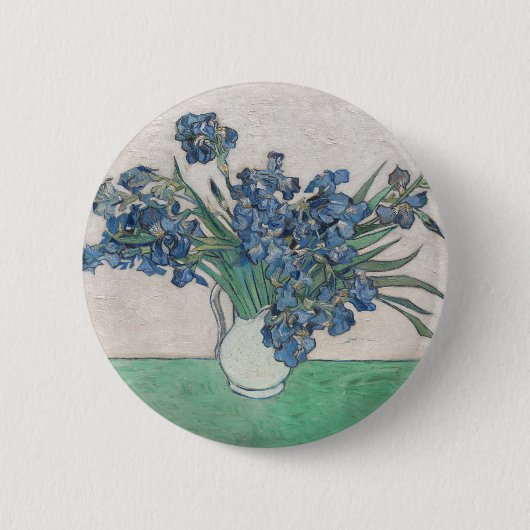 Van Gogh Iris Vasenmalerei Impressionismus Button (Vorderseite)